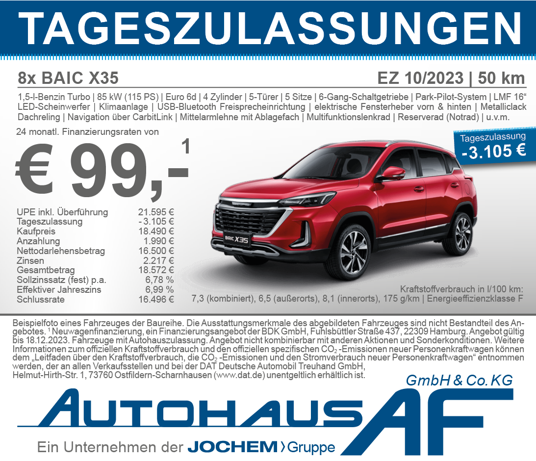 Angebot BAIC X35 | Autohaus AF | Neunkirchen | Jochem Gruppe