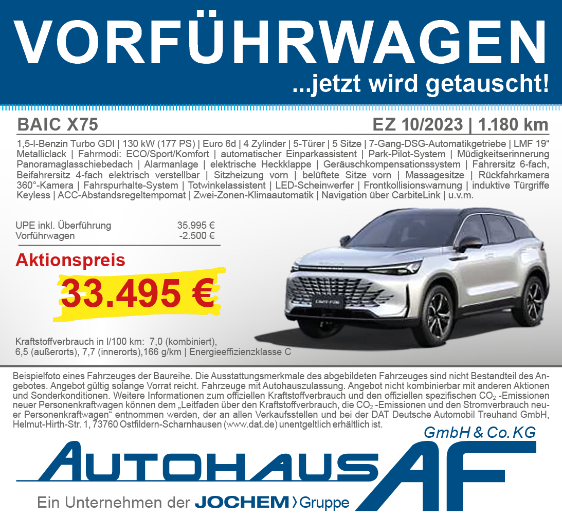 Angebot BAIC X75 | Autohaus AF | Neunkirchen | Jochem Gruppe